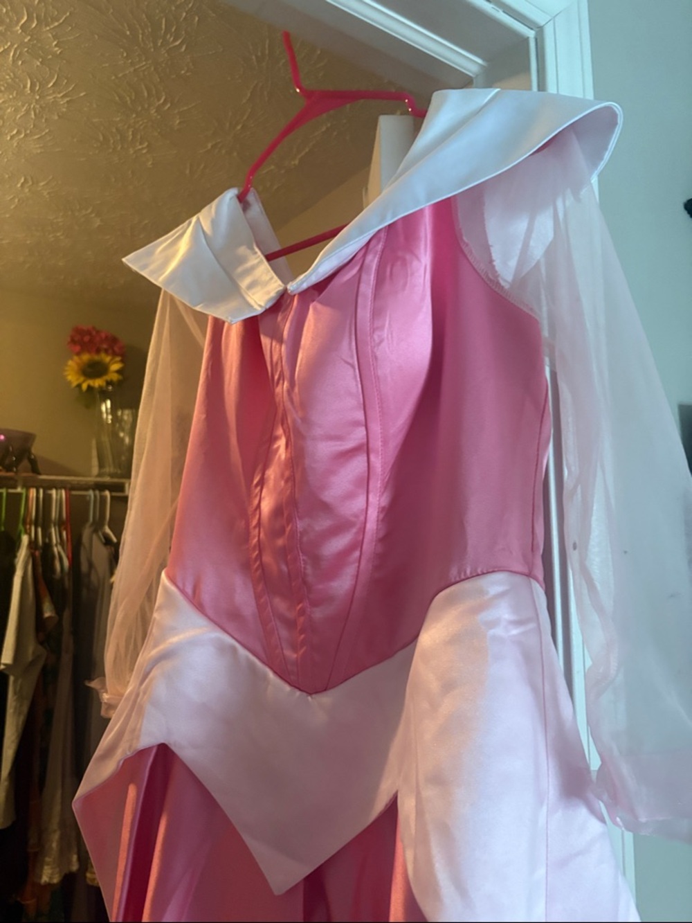 Pink Princess Costume Dress with White Collar